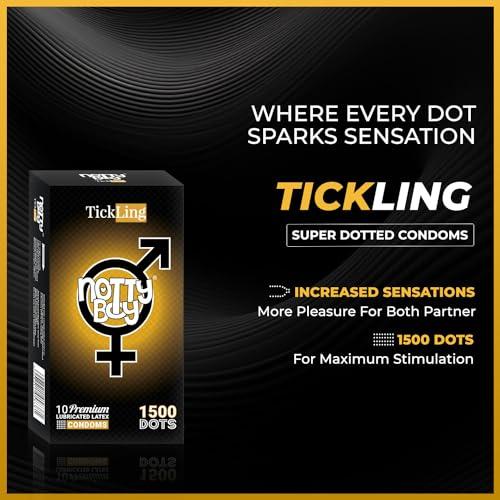 NOTTY BOY NOTTY BOY Combo Set Extra Dotted 1500 Dots, 4 in 1 (Ribs and Dots, Contoured, Delay) | Super Slim Thin Condoms - 30pcs (Pack of 3) | Lubricated, Standard Fit Condom For Men
