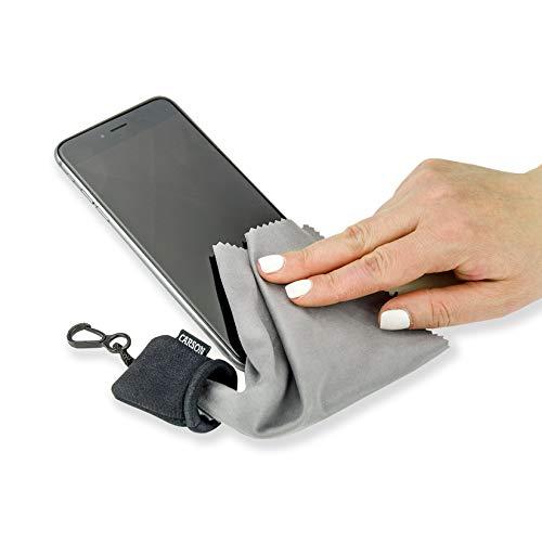Carson Carson Stuff-It Microfiber Lens Cloth Cleaning System For Eyeglasses, Smartphones, Tablets, Optics, Lenses, Cameras and More - Black (SN-40BKAM)