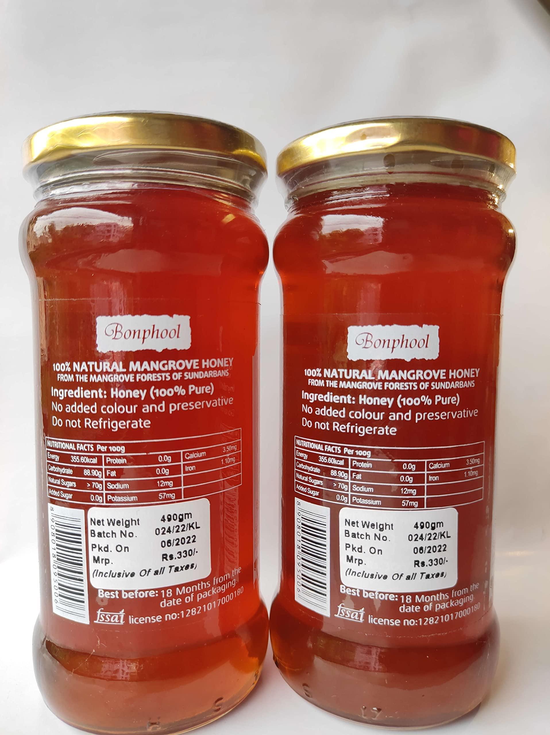 BONPHOOL BONPHOOL Natural Mangrove Honey, 490 Grams x 2 bottles (980 gm)