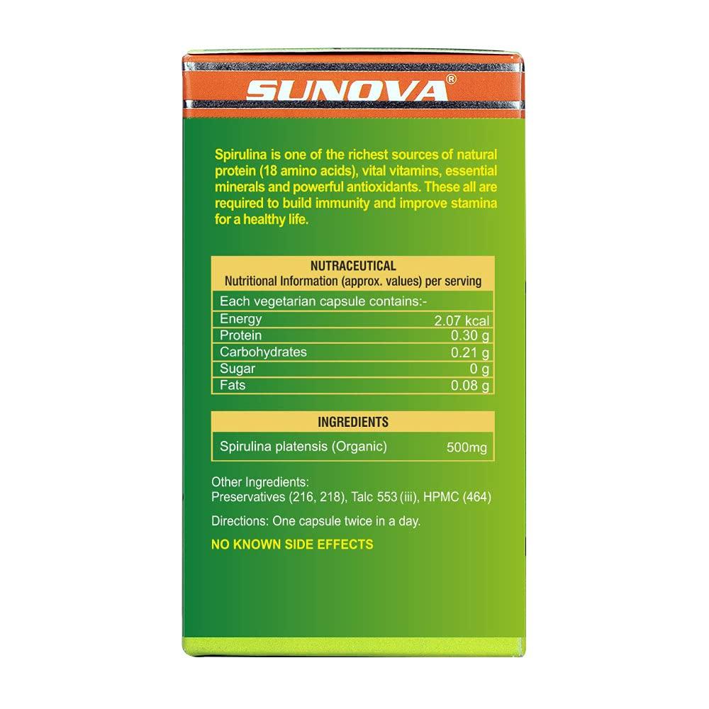 SUNOVA SUNOVA Organic Spirulina Tablets Natures Own Superfood and Nutritional Supplement,Spirulina and Blue-Green Algae for Full Body Support,60 Tablets x Pack of 5