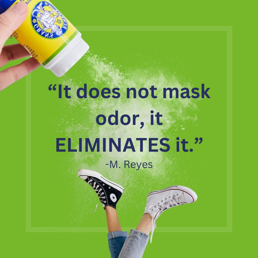 Gran's Remedy GRAN'S REMEDY Scented Foot Powder, Natural Shoe Deodorizer and Foot Odor Eliminator Powder for Men, Women, and Kids, Absorb Sweat and Moisture, Neutralize Smelly Odors, 50g