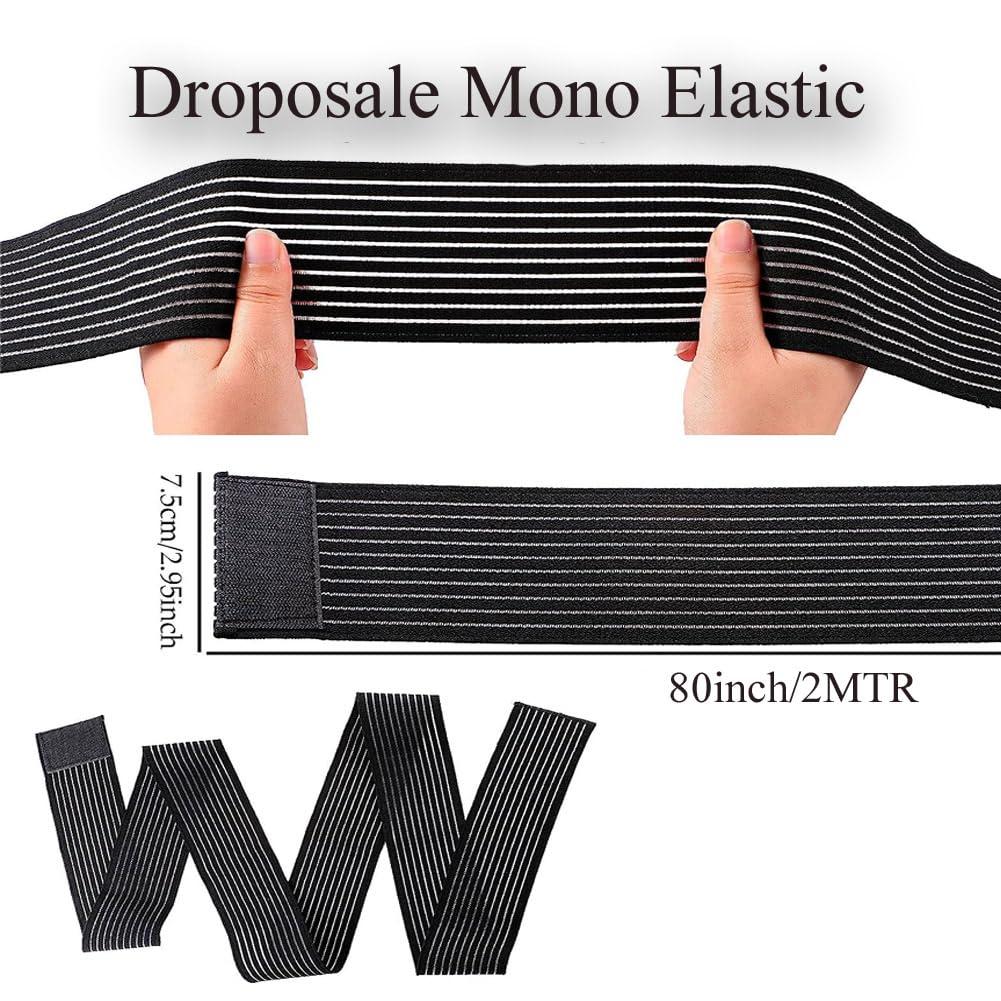 Elegious Extra Long Elastic Knee Wrap Compression Bandage Brace Support for Legs, Plantar Fasciitis, Stabilising Ligaments, Joint Pain, Squat, Basketball, Running, Tennis. (BLACK, 2)