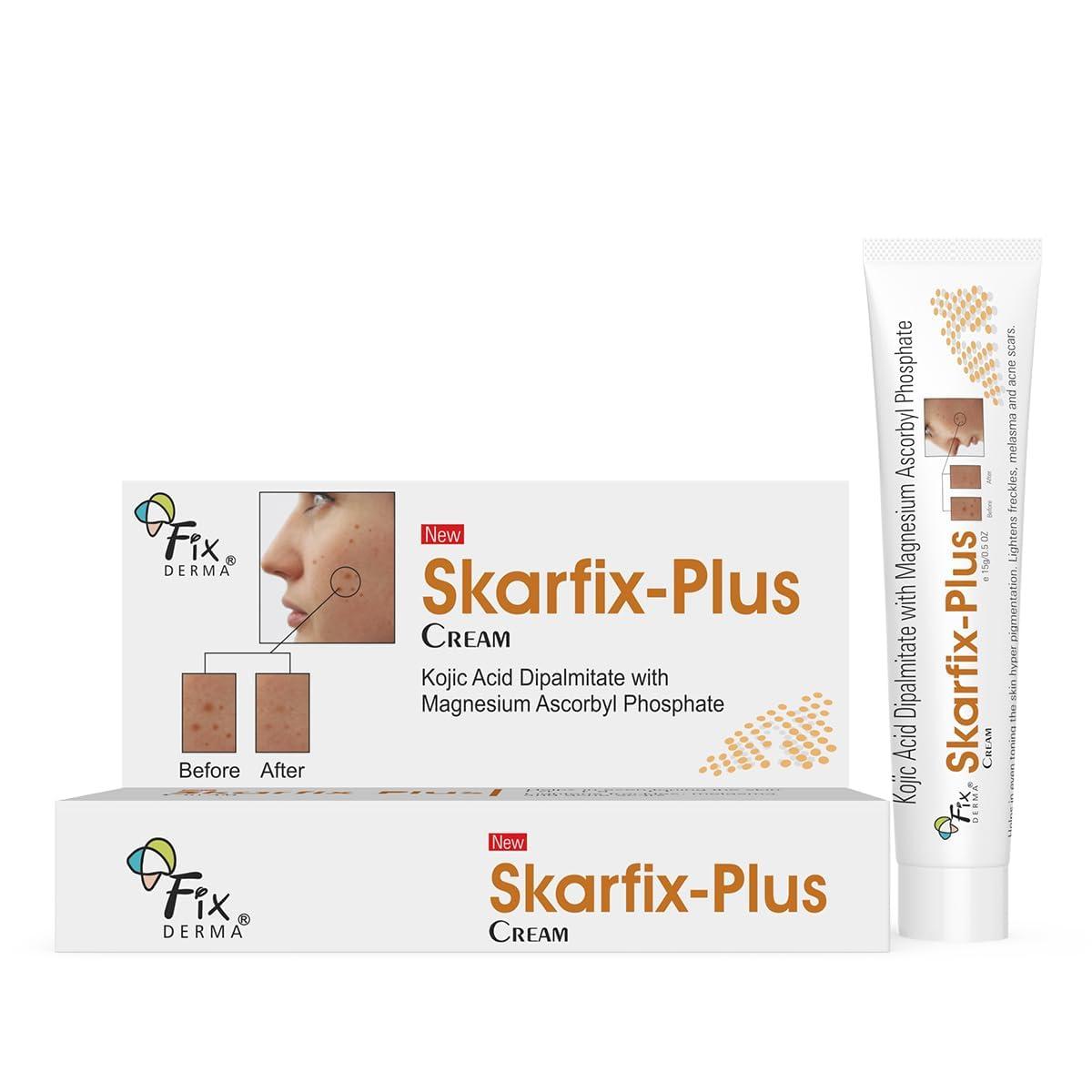 FIXDERMA Fixderma 2% Kojic Acid + 1% Arbutin Skarfix-Plus Scar Removal Cream | Hyperpigmentation Removal Cream and Acne Scars Removal Cream | Helps to Reduce Melasma- 15 g