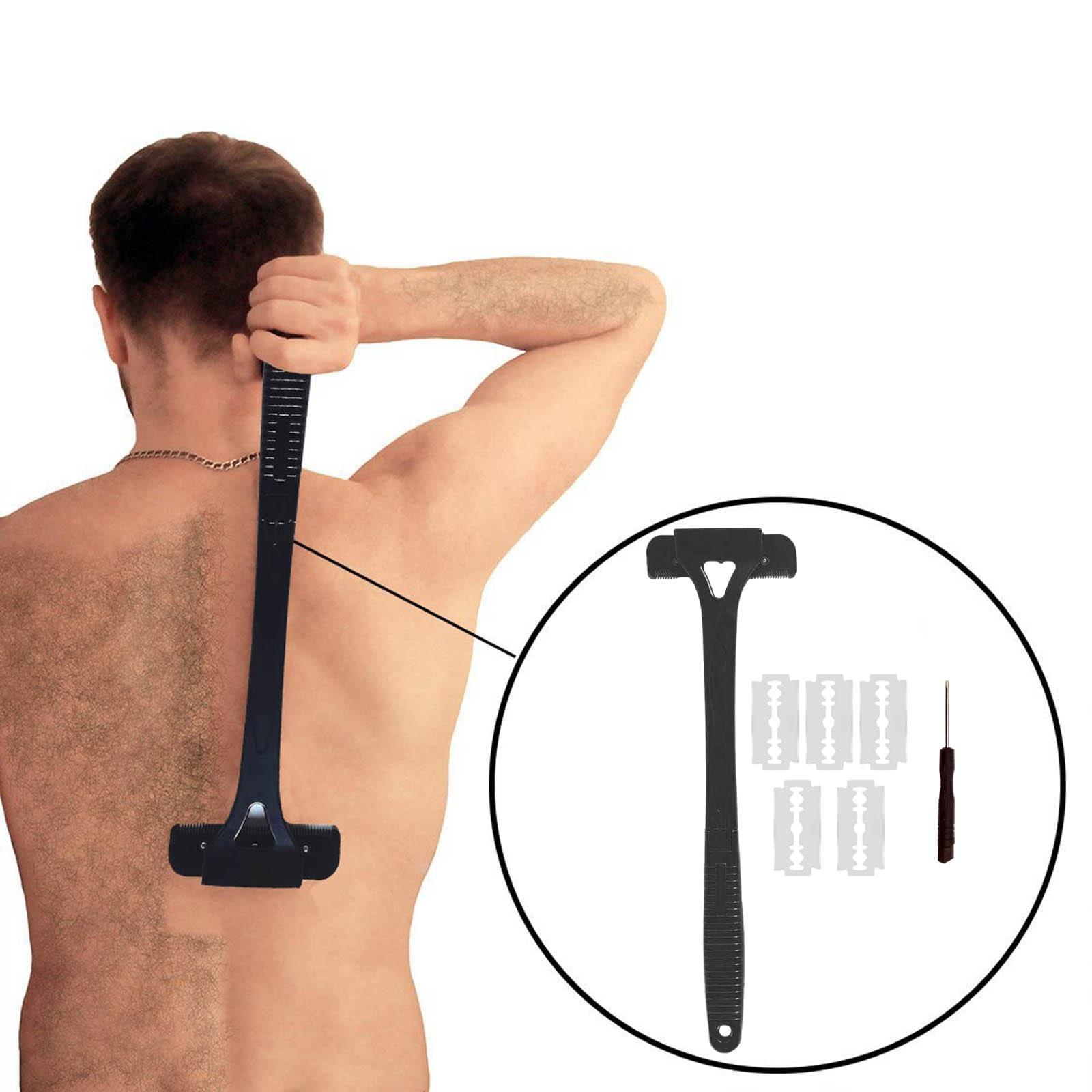SECRET DESIRE SECRET DESIRE Back Shaver for Men Back Scratcher Leg Ergonomic Handle Body Shaver black