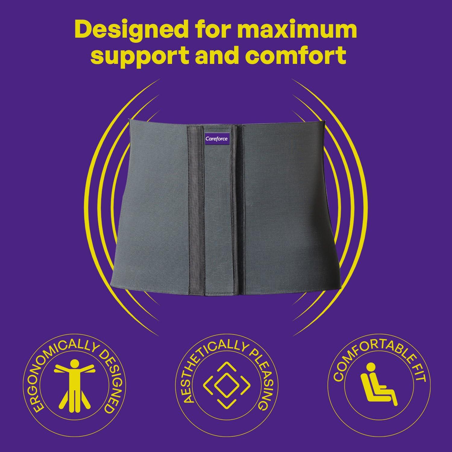 Careforce - The Force Behind Your Health Careforce Abdominal Belt After Delivery Belt for Women Tummy Maternity Belt Postpartum Belt After Delivery C Section Post Pregnancy Belt for Tummy Reduction Belly Fat Belt for Women & Men -Grey -S