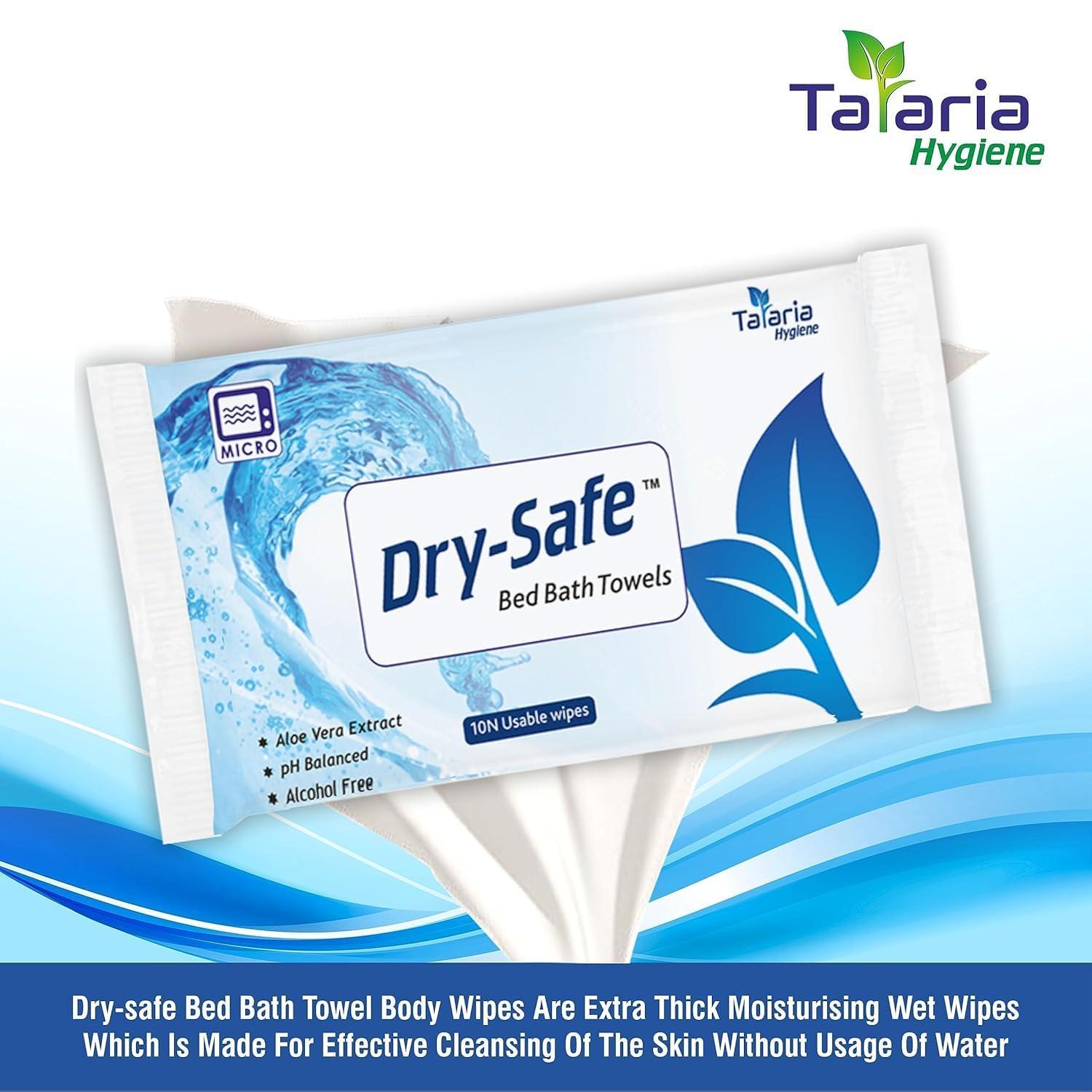 Dry-Safe Dry-Safe Bed Bath Towel - 10 Pcs Big Wet Wipes For Adults Patients Home and Travel