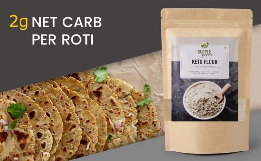 SUPPLE foods SUPPLE foods Keto Flour - Healthy Low Carb Flour, Low Gi, High Protein, Gluten Free / Wheat Free Keto Atta - 900g (Use Keto Aata To Make Rotis, Keto Bread)