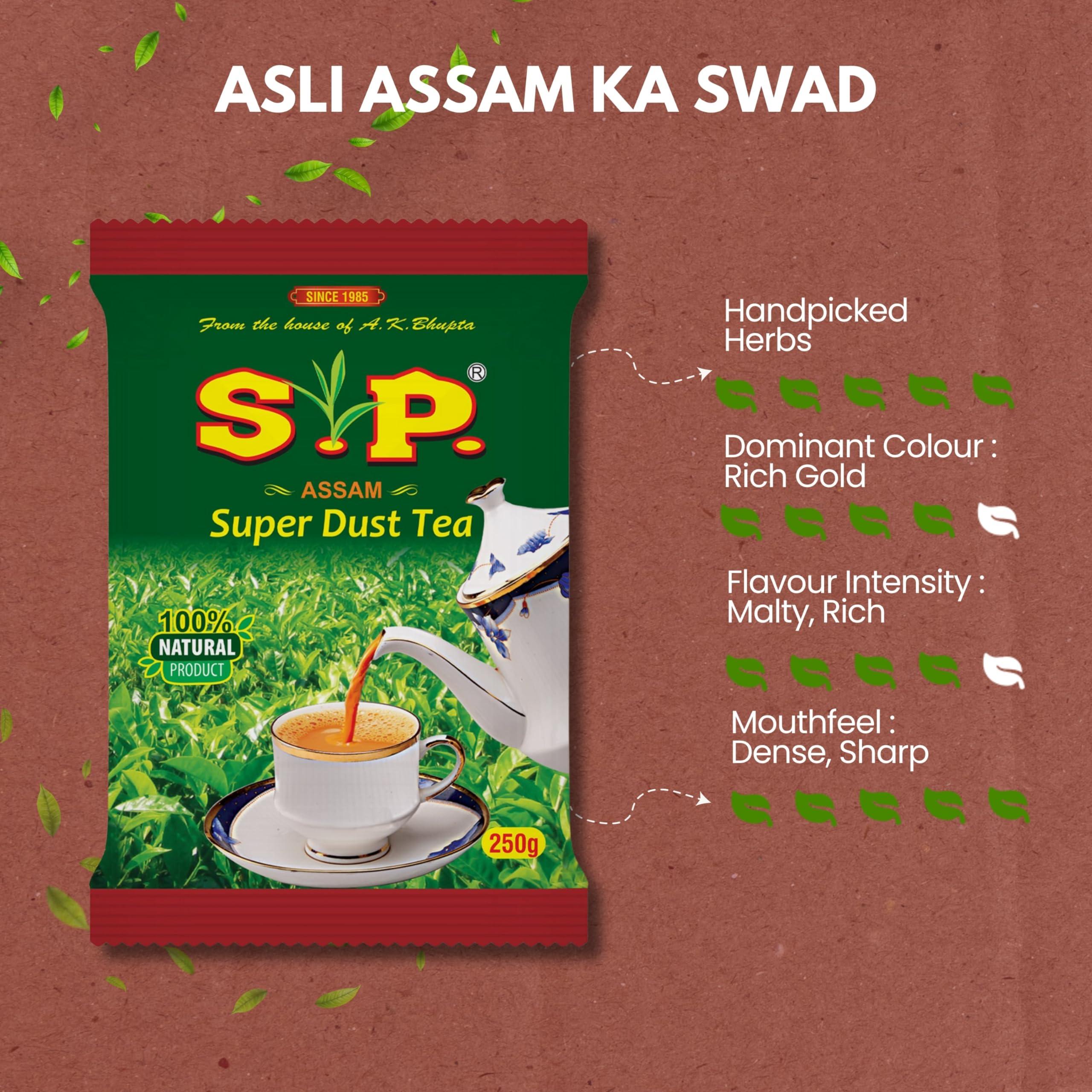 S. P. SUPER DUST TEA S. P. SUPER DUST TEA Super Premium Tea Combo | 100% Natural Tea |Super Premium Ctc & Export Pf Leaf Tea | 1Kg Combo, Assam
