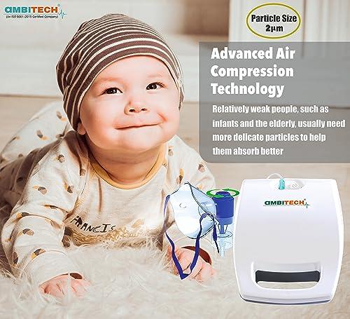 AMBITECH AmbiTech Easy NC 12 Nebulizer Machine With 2 Year Replacement Warranty For Adults & Kids