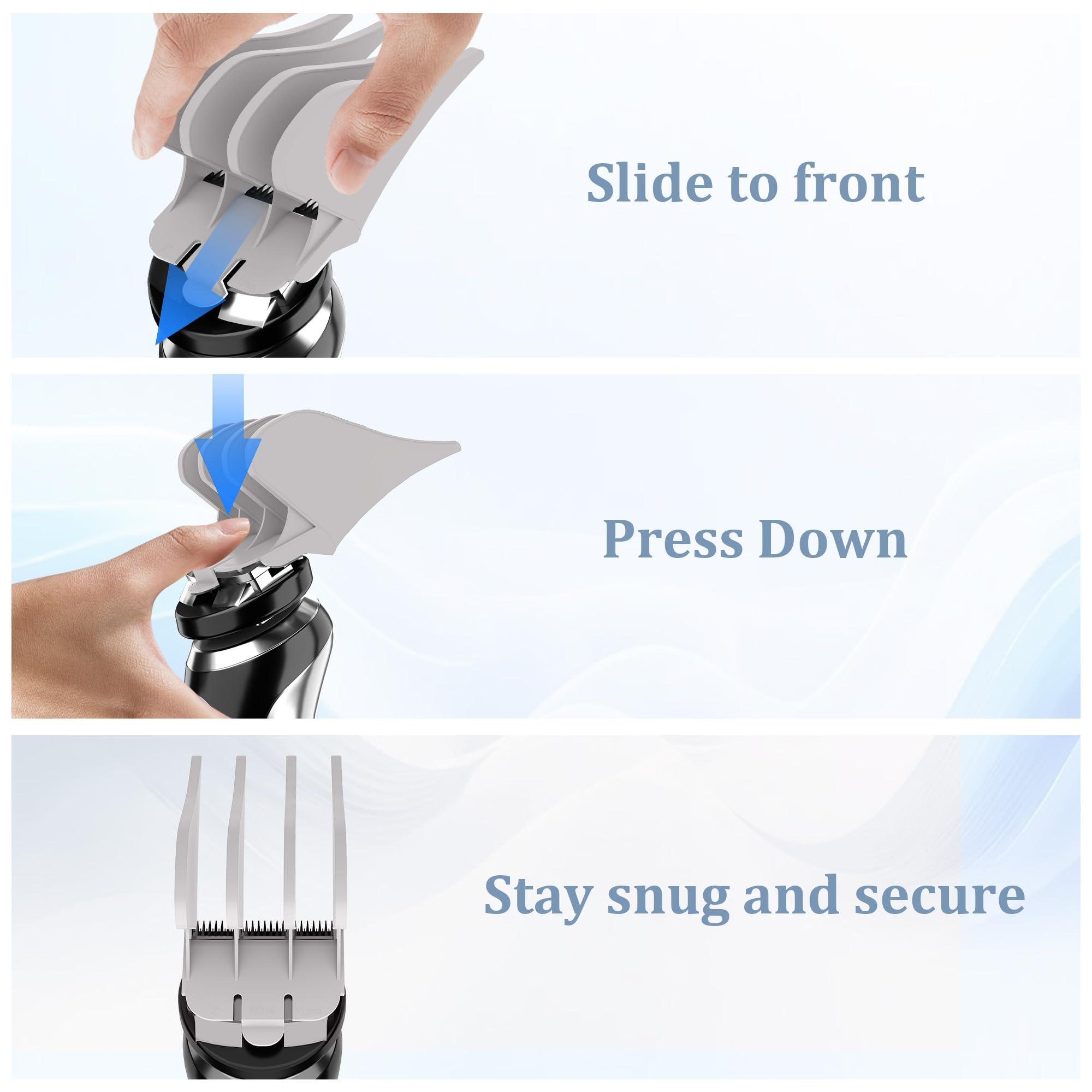 CR8GR8 Professional Hair Clipper Combs Guides, Hair Clipper Guards 1 & 1/4" 1 & 1/2" 2", Mega NO.16 NO.12 NO.10 fits for Most Wahl Clippers (NO.10+NO.12+NO.16, White)