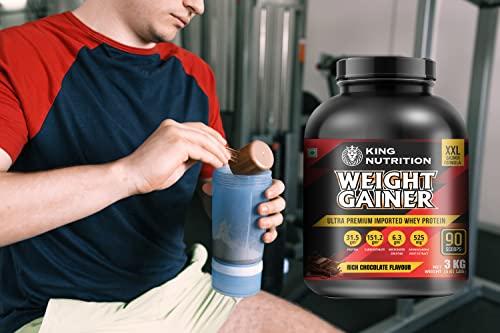 AXIR LIFE SCIENCE KING NUTRITION WEIGHT GAINER WITH ENZYME AND ASHWAGANDHA EXTRACT (RICH CHOCOLATE FLAVOUR, 3)