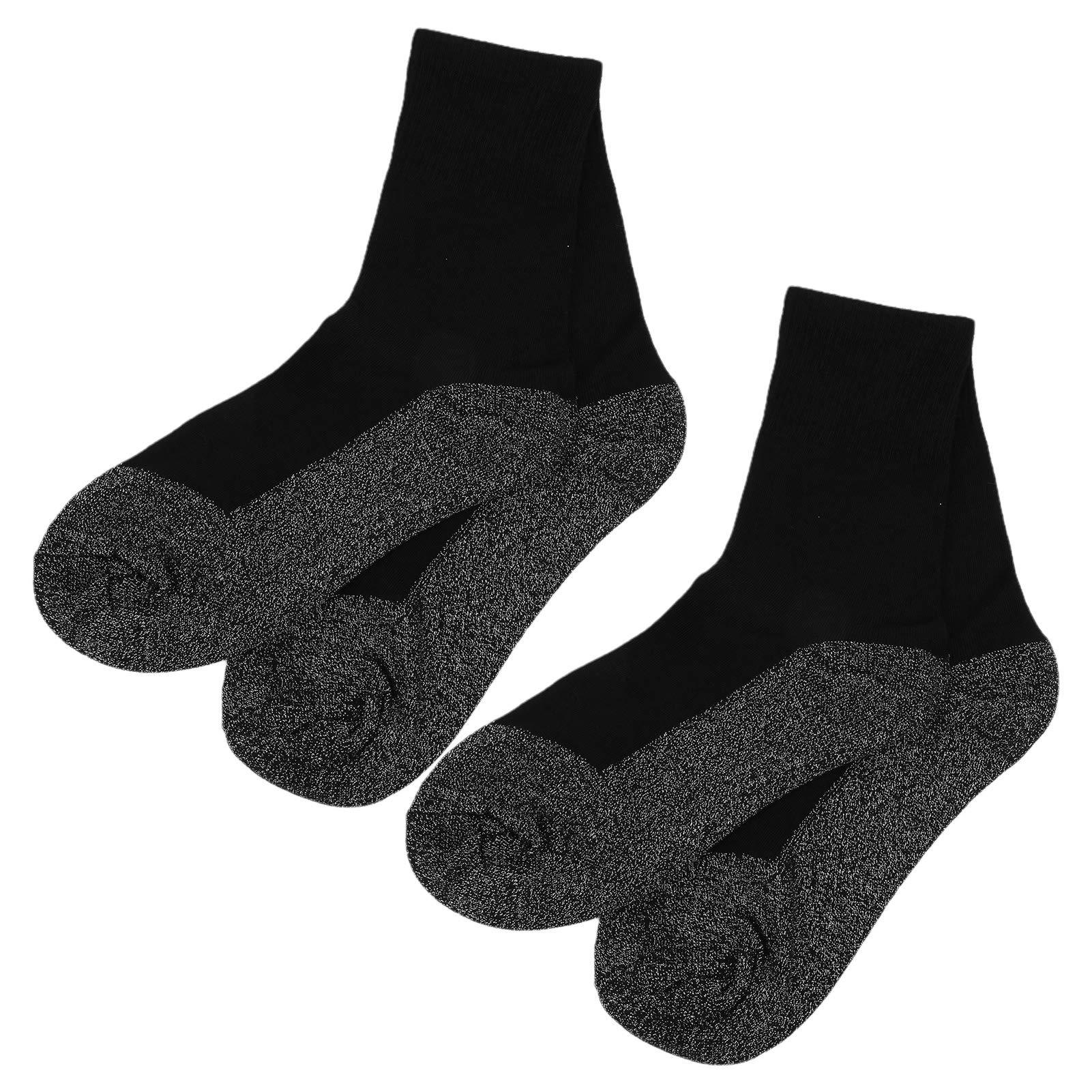 VINGVO Thermal Compression Socks, 2 Pairs Unisex Sports Compression Socks 35° Constant Temperature Foot Warmer Socks Warm Winter Compression Socks(Short)