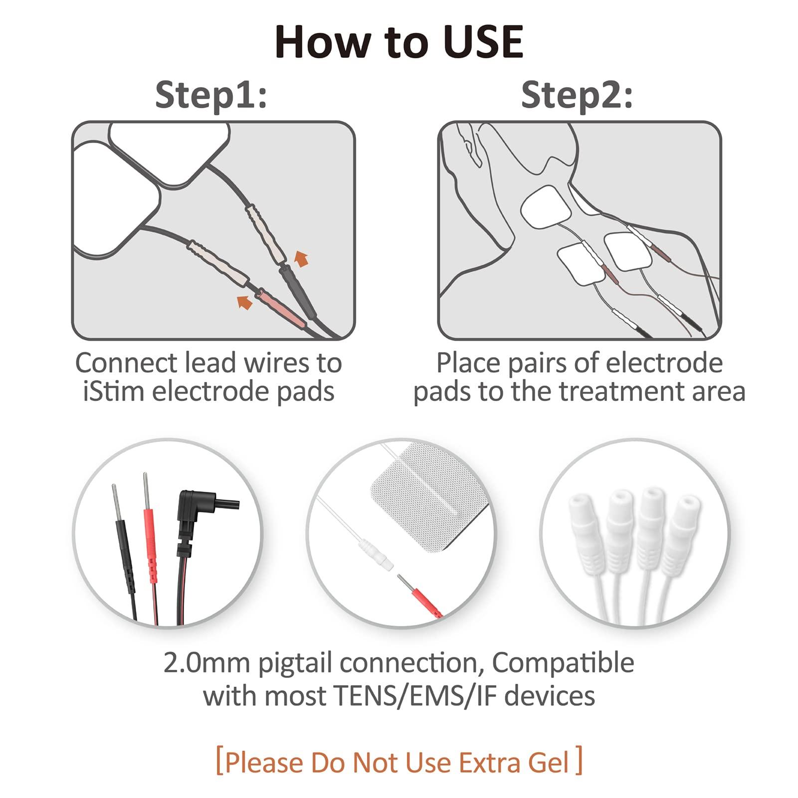 iStim iStim Super Soft 2\"x2\" TENS Unit Electrodes for TENS Massage EMS - 100% JAPANESE GEL (2\"x2\"- 16 pieces)