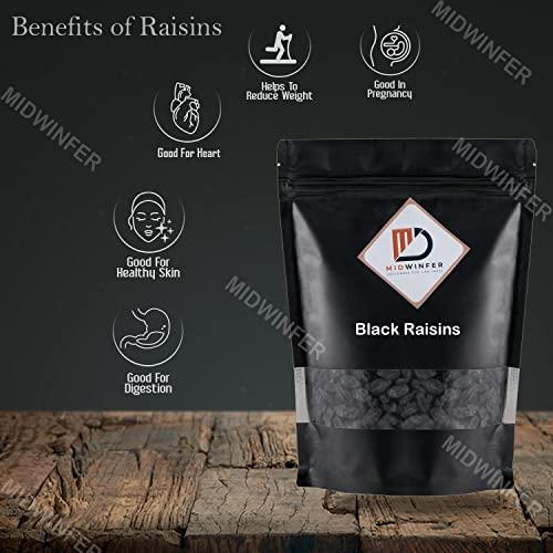 MIdwinfer MIdwinfer Black Raisins With Seeds (Black kishmish) 400g