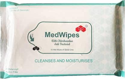 Med Body Wipes MedWipes Body wipes For Adult Patient care (Each Pack 10 Wipes) (2)