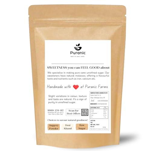 Puranic Puranic Desi Khand | Organic Khandsari Sugar 2700g (Pack of 3) Chemical & Pesticides Free | Organic Sugarcane | Solvent-Free | Sulphur-free Khaand 2.7 Kg