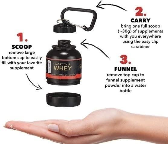 ELLEGIANT ELLEGIANT Gym Shaker Bottle for Protein Shake | Combo Pack with Portable Protein Powder Container | Supplement Powder Carrying Funnel with carbiner Key Chain |Combo Pack of 2 | 700 ML