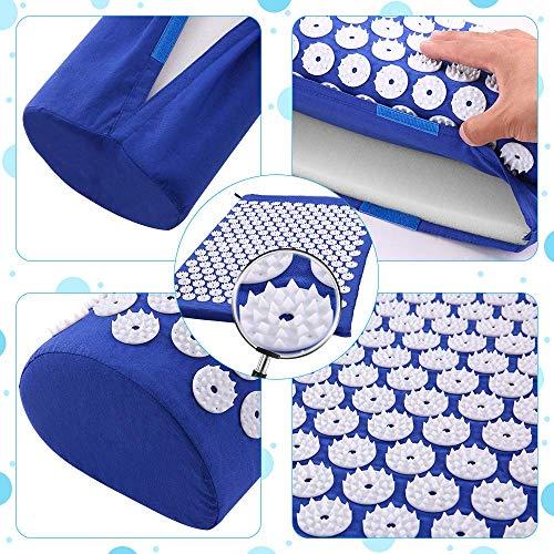 EBOFAB EBOFAB Full Body Massage Mat, Acupuncture Mat And Acupuncture Pillow, Magnetic Spikes Pressure Point Therapy For Naturally Relax Back, Neck and Feet Muscles - Stress and Pain Relief