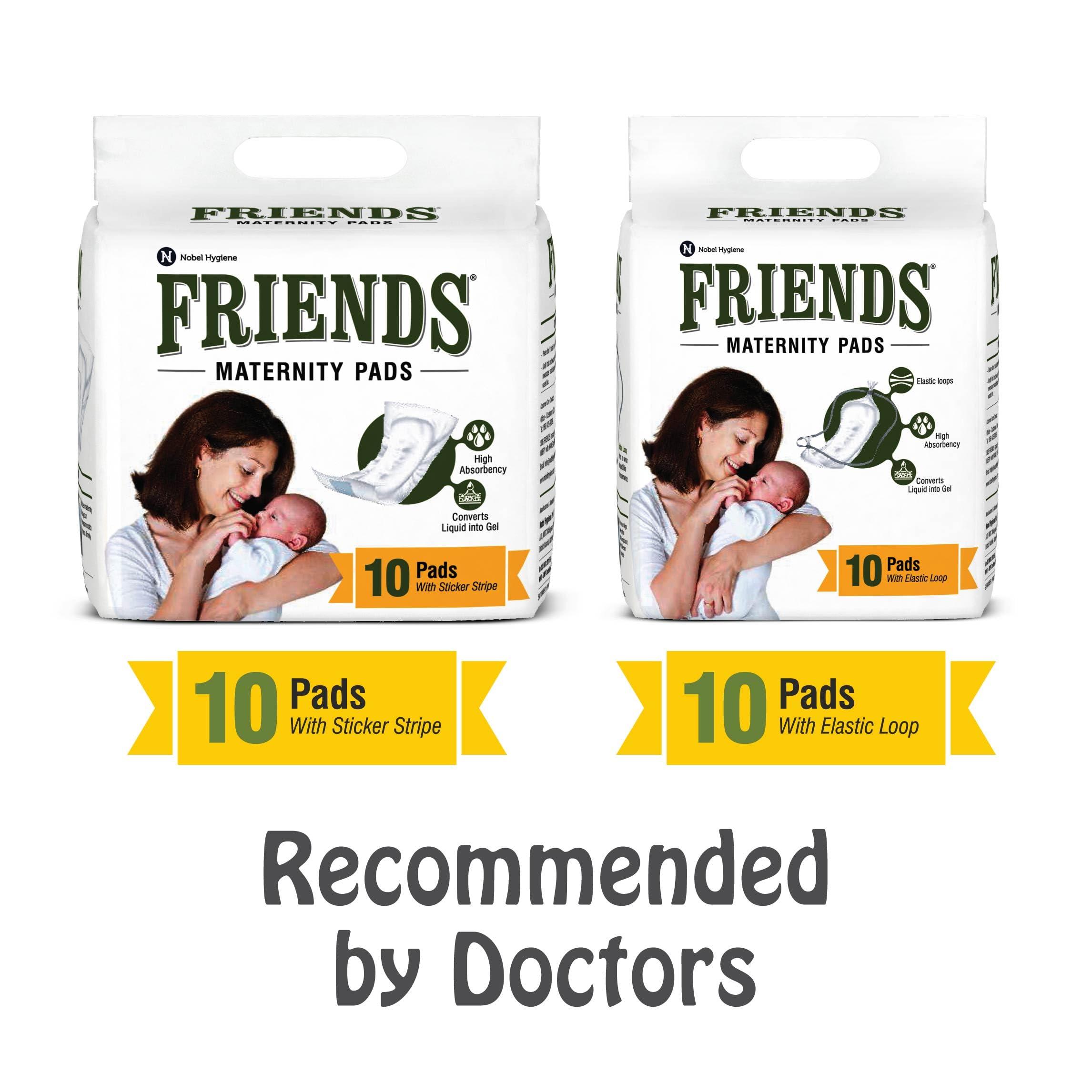 Friends Friends Disposable Maternity Pads with Elastic Loop for Post Pregnancy Bleeding - 30 Pcs