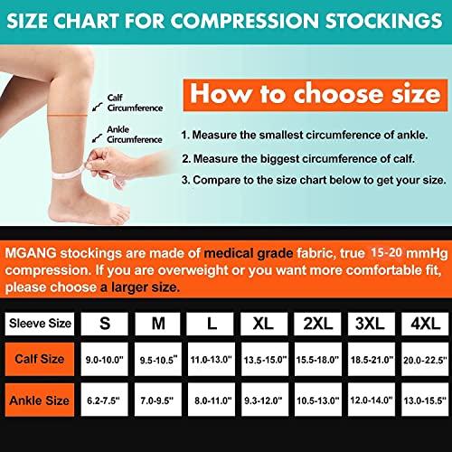 MGANG Compression Socks, Open Toe, 15-20 mmHg Graduated Compression Stockings for Men Women, Knee High Compression Sleeves for DVT, Maternity, Pregnancy, Varicose Veins, Relief Shin Splints, Beige XXL