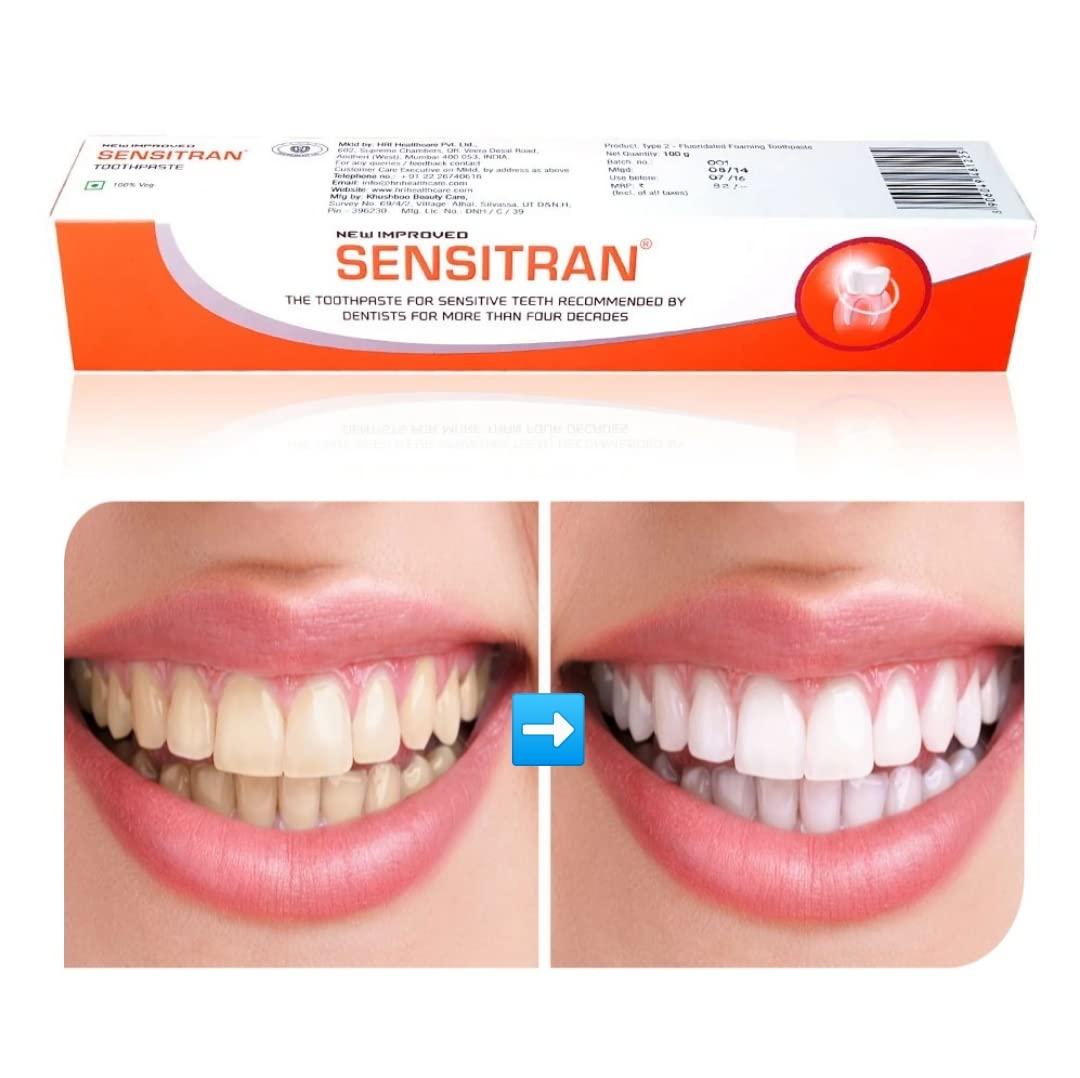 SENSITRAN Sensitran Toothpaste For Oral problems Like Cavities, Toothache,Tooth Decay, Plaque,Tartar, Bleeding Gums & Other Gum Problems, Teeth Whitening, Bad Mouth Smell - 100 gm(Pack of 4)