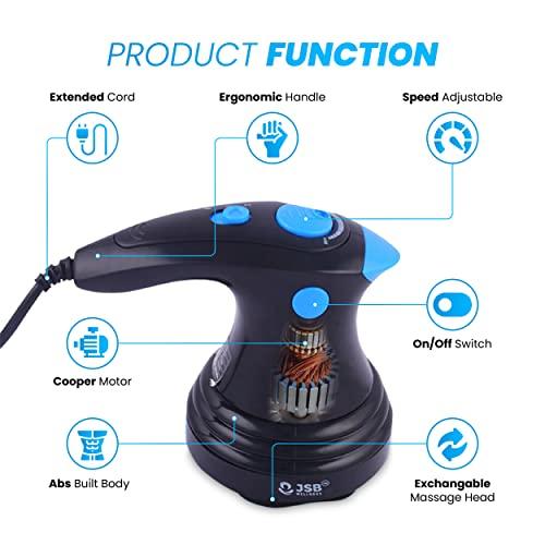 JSB JSB HF138 Body Massager Handheld for Pain Relief in Full Body, Neck, Back, Leg & Foot Pain (Black-Blue)