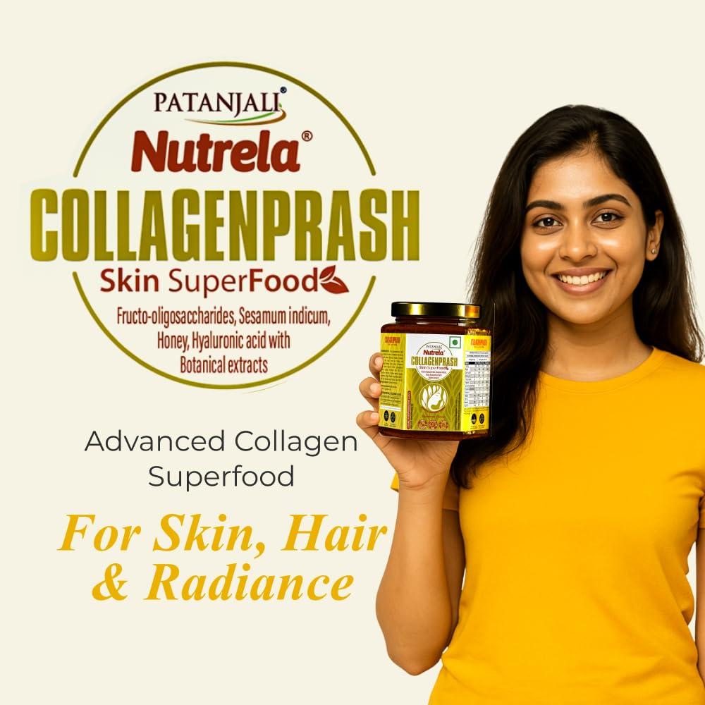 NUTRELA Nutrela Collagen Prash Supplement for Glowing & Younger Looking Skin - 400g | Patanjali Collagen Builder Skin Super Food for Men & Women