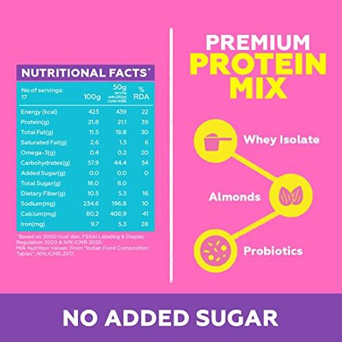 Yogabar Yogabar High Protein Muesli - Choco Almond & Cranberry - 21g Protein Muesli with Premium Whey Protein Isolate 350g, and 1 High Protein Oats 850g | Choco Almond Oatmeal | High Fiber (Combo of 2)