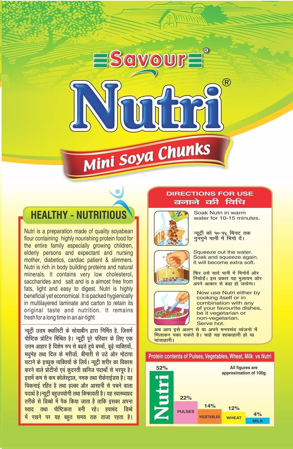 Savour Savour Nutri Soya Mini Chunks 200 Grams - Box Pack of 6