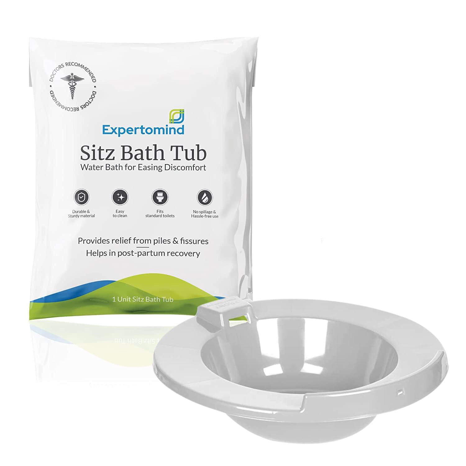 Expertomind Sitz Bath Tub for Piles Pain Relief by EXPERTOMIND Recovery from Pain Hemorrhoids & Postpartum | Non-Toxic Plastic - Only Tub | Grey