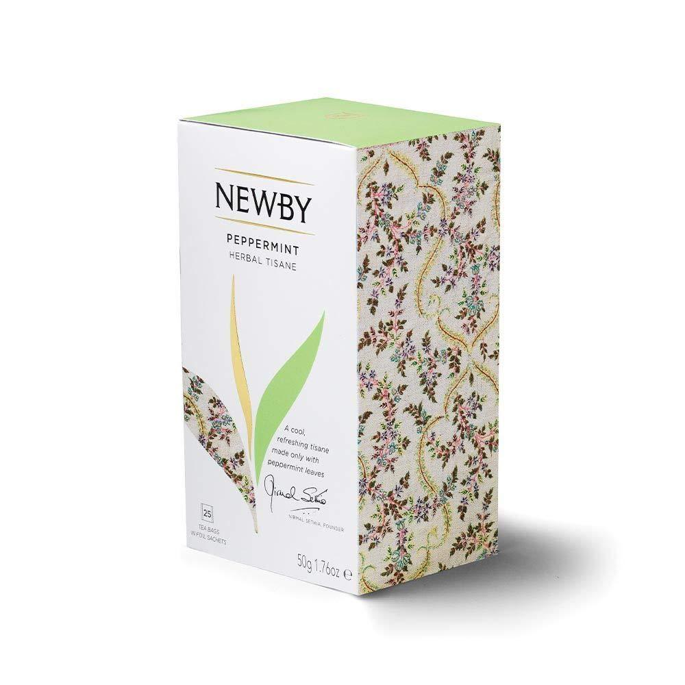 Newby Newby Peppermint Herbal Tisane, 25 Biodegradable Tea Bags, Soothing Peppermint Leaves With Fresh Minty Taste | Iced Tea | Cooling Tea | 50 g