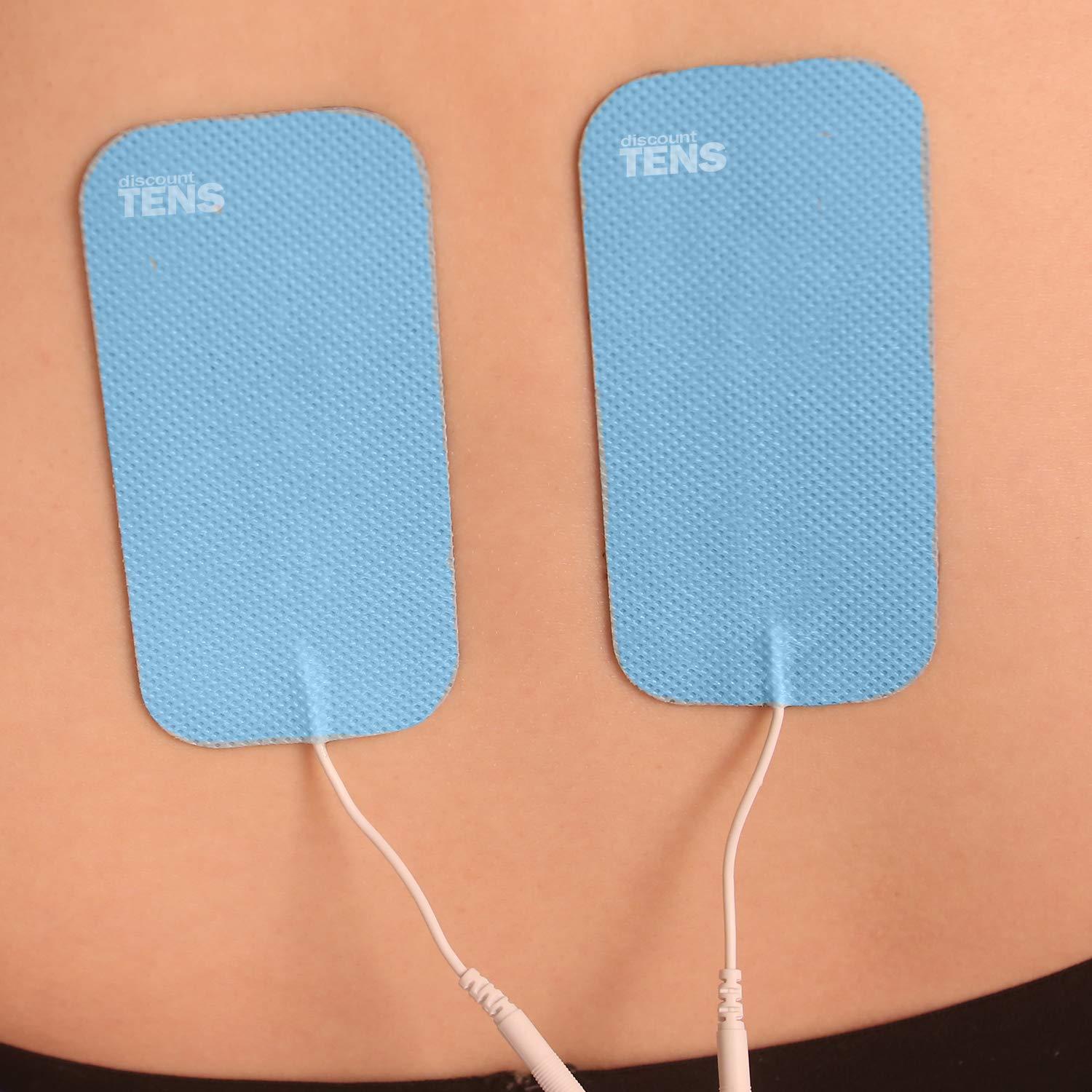 Discount TENS Discount TENS TENS 2\"x4\" Wired Electrodes Compatible with HealthMateForever - 8 2\"x4\" Premium Wired HealthMate Compatible Replacement Pads for TENS Units - Discount TENS Brand