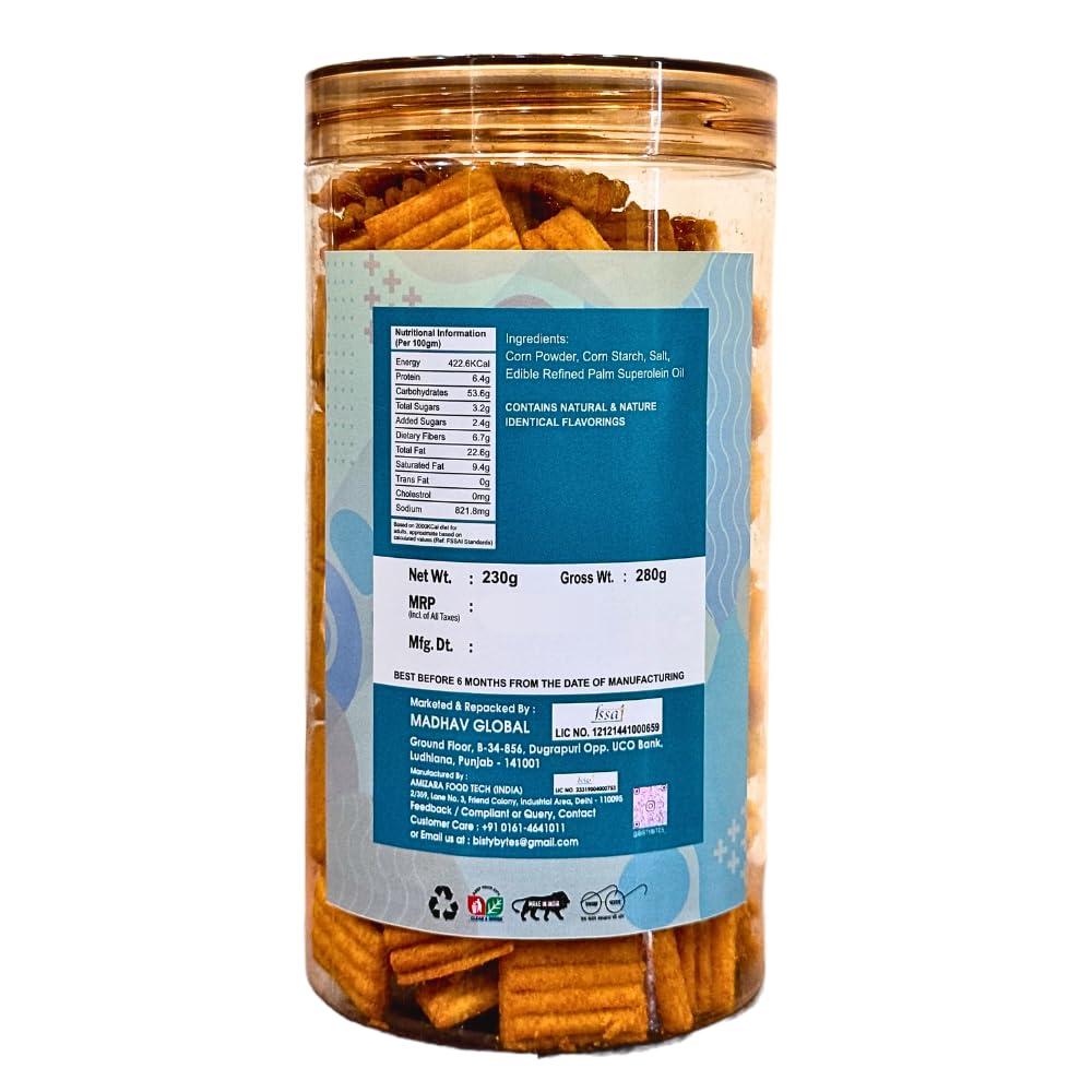 Bisty Bytes Bisty Bytes Corn Snacks || Corn Triangles + Corn Towers + Corn Biscuits || Pack of 3 || Healthy baked Snacks