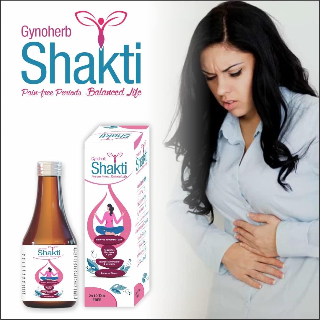 Drugs Laboratories Gynoherb Shakti Syrup |Relief From Period Cramps| Regularize Period Cycle| For All Period Problems| Syrup For Irregular Periods and Period Cramps|Gynoherb Shakti Tablets Free (2x10)| 200ml(Pack of 1)