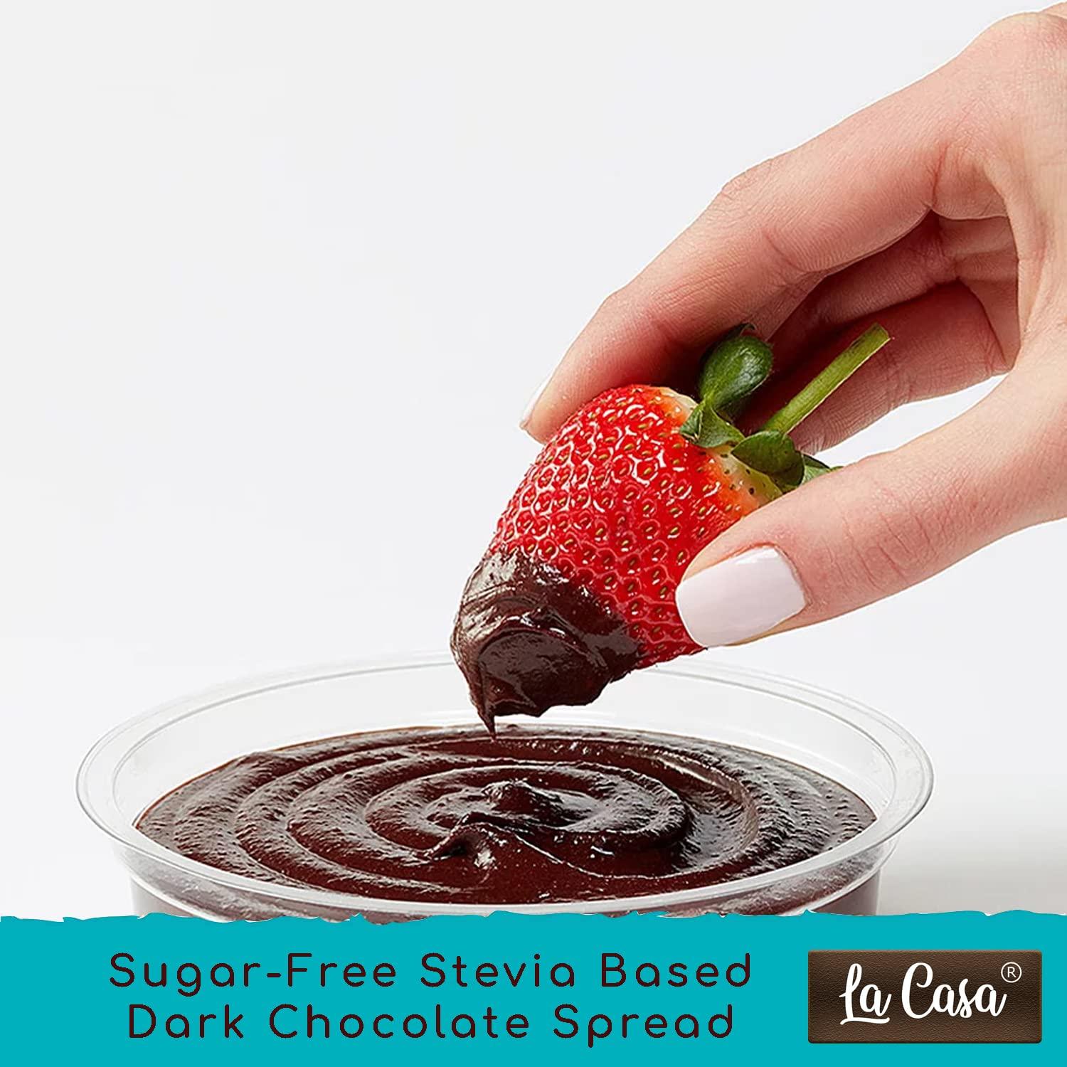 La Casa La Casa Sugar-Free Dark Chocolate Spread | Stevia Based | Combo Pack of 2 | 2x350g |