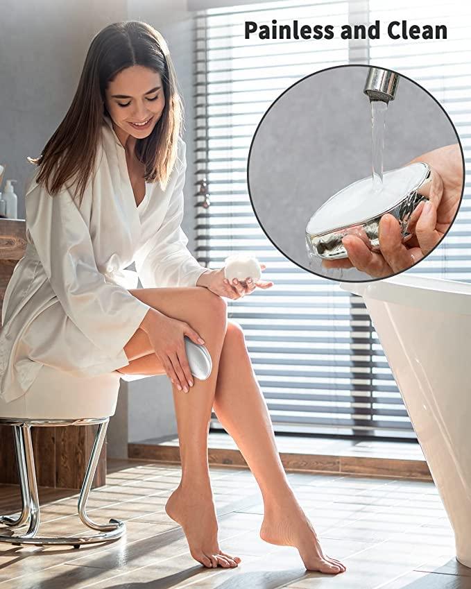 Zorzel Zorzel Hair Remover Tool, Glass Physical Hair Removal Epilator, Magic Crystal Hair Remover Stone, Smooth Soft Silky Skin, Lightweight Epilator Hair Removal for Female Arms Leg And Back - MultiColor