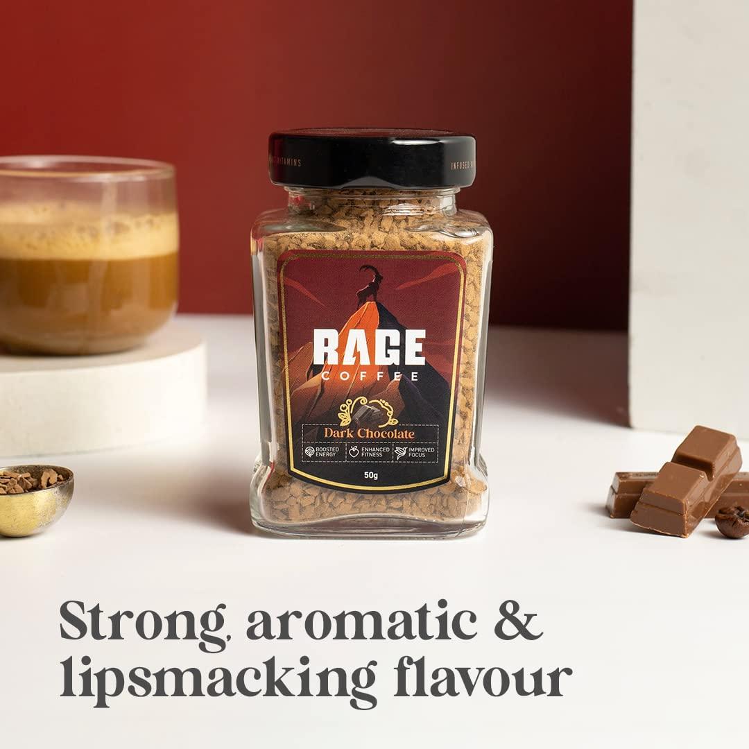 RAGE COFFEE Rage Coffee Butterscotch Delight Flavour (Butterscotch Delight,) (Butterscotch Delight, 100g) & Rage Coffee Dark Chocolate Instant coffee (Dark Chocolate,) (DARK CHOCOLATE, 50g)
