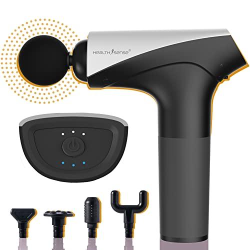 HealthSense Healthsense Massage Gun Machine for Pain Relief | Deep Tissue Percussion Full Body Massager | 5 Massage Heads | High Torque Motor | Lightweight with Non-Slip Handle |1 Year Warranty HM 280