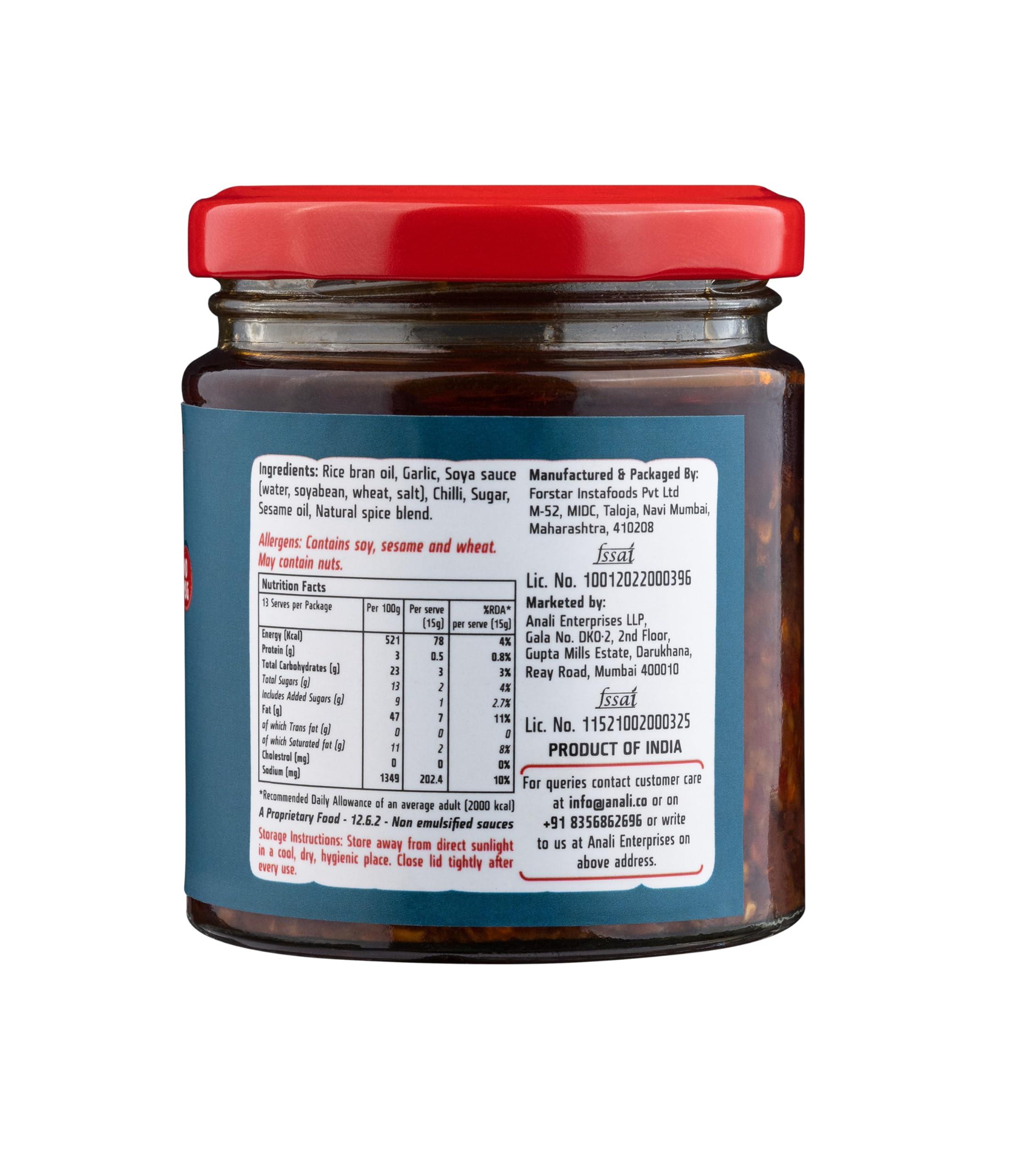 HOTCHAA HOTCHAA Hot Chilli Oil Original - No MSG | Umami Spicy Flavourful Garlicky Aromatic | Vegan | Cooking | Dipping | All Purpose | For Pasta Pizza Noodles Eggs And Momos 170g Hot Chilli Oil