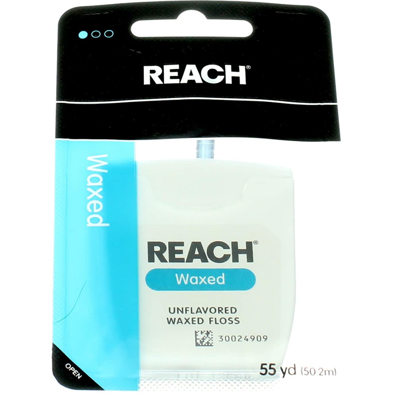 Reach REACH Unflavored Waxed Dental Floss, 55 yds (Pack of 4)