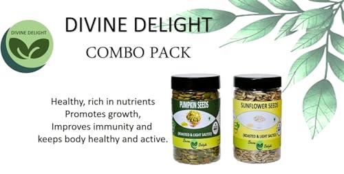 divine delight PUMPKIN SEEDS AND SUNFLOWER SEEDS COMBO PACK (150 G EACH)
