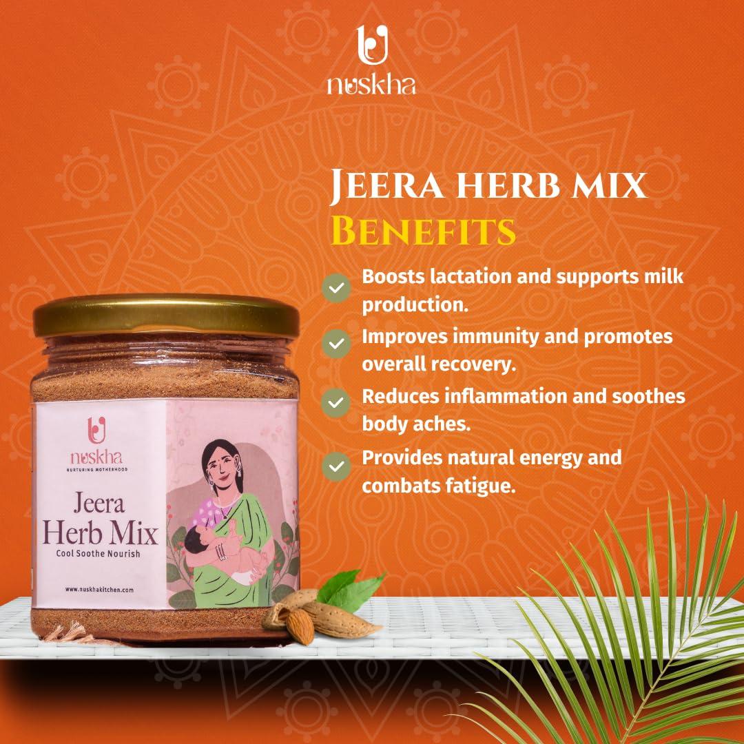 NUSKHA KITCHEN Jeera Herb Mix- Nuskha | Post-Pregnancy | After Delivery | Lactation | 150gms