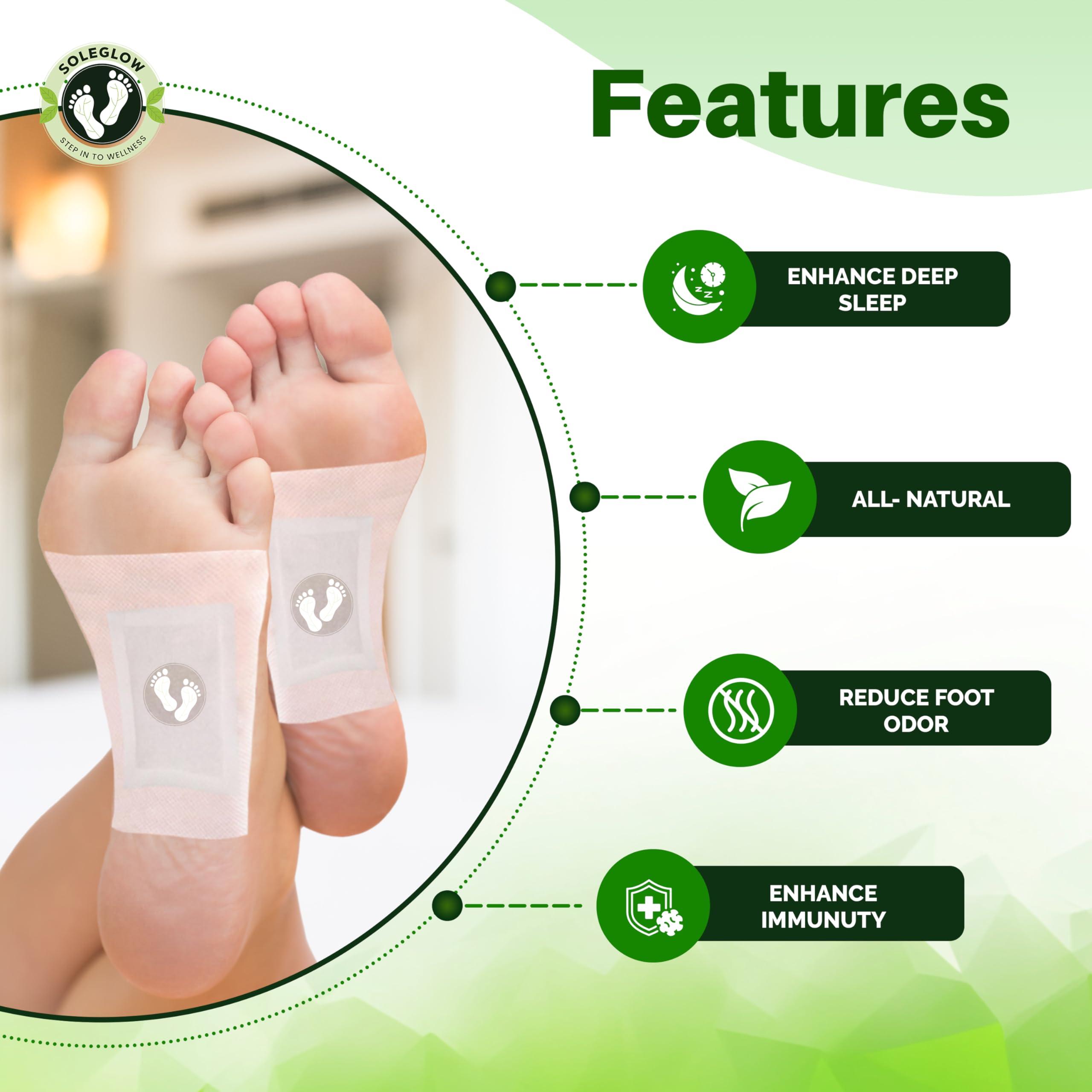 SOLEGLOW Soleglow Ultra Premium Detox Foot Patches Cleansing Toxin Remover Foot Pads For Men And Women Stress Relief & Detoxification (Pack of 1, Natural Plant)