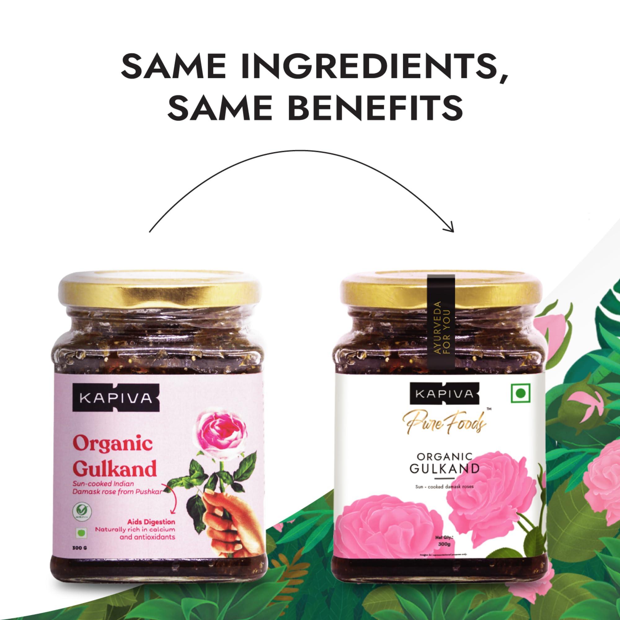 Kapiva Kapiva Organic Gulkand 300gms (Rose Petal Jam) | 100% Natural | Sun-Cooked Damask Roses