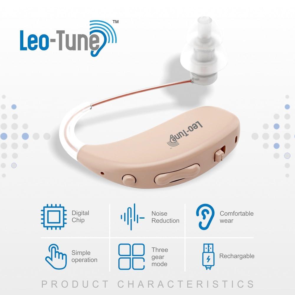 LEO-TUNE LEO-TUNE A380D Hearing Aid Rechargeable Digital Hearing Amplifier with 3 noise rudcation mode and Volume Control option with warrenty