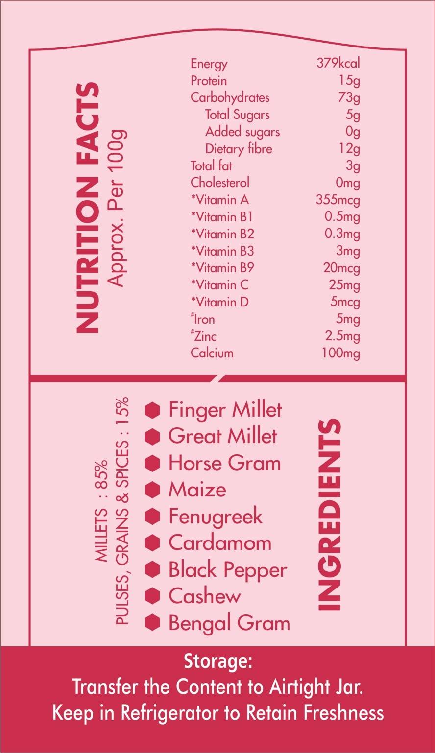 JEENI JEENI INFANT | JEENI SARIHITTU | JEENI MILLET AND MILTI GRAINS |DOUBLE FILTERED Organic and Natural Product for INFANTS|400 GMS