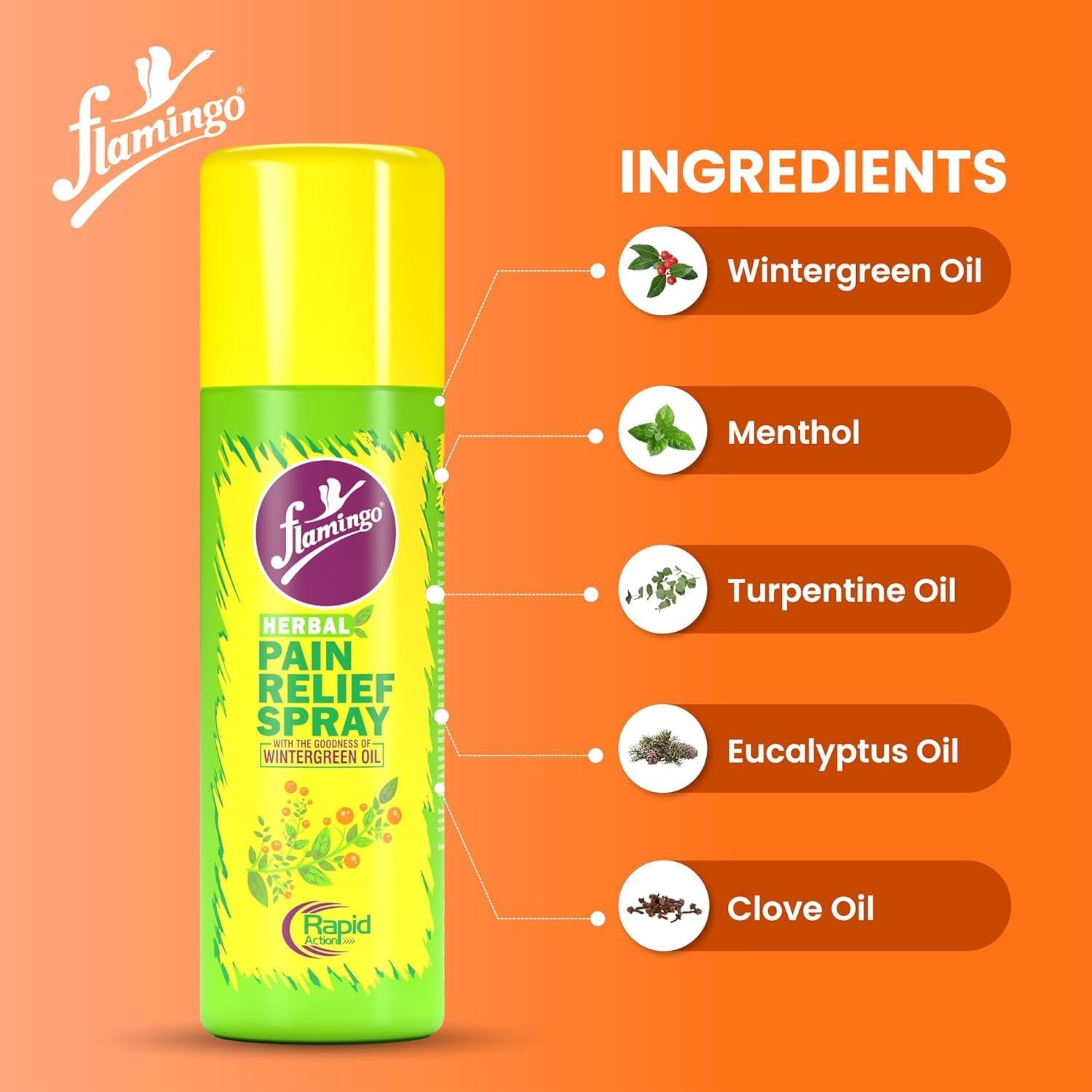 Flamingo Flamingo pain Spray 100g with Flamingo Herbal Pain Spray 40g X 2