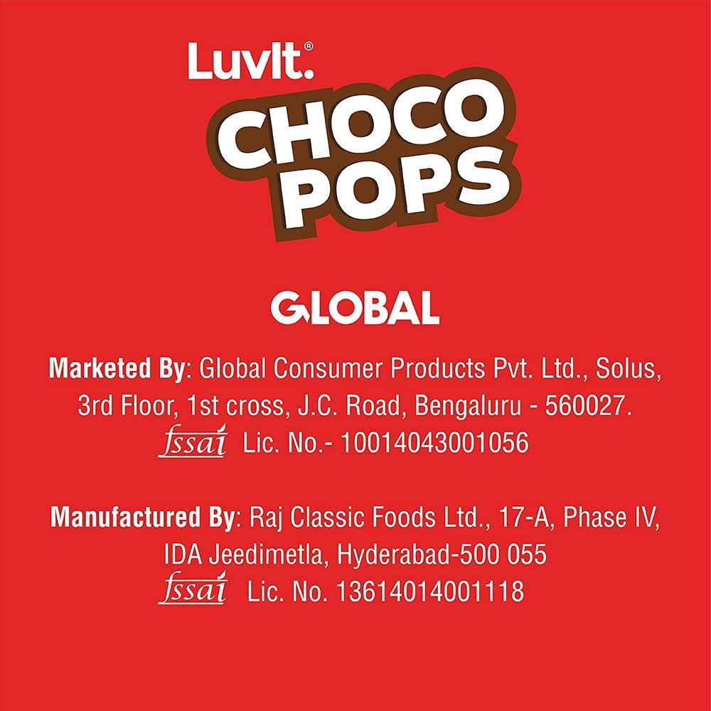 LuvIt. LuvIt ChocoPops |Chocolate Coated Balls With Crunchy Rice Crispies Inside | Pack of 8 - 344.25g Each