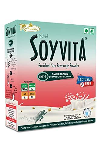 Soyvita SOYVITA - SWEETENED Strawberry | Lactose Free | Vegan | ENRICHED Soy Beverage Powder | Serves-15 (500 GMS)