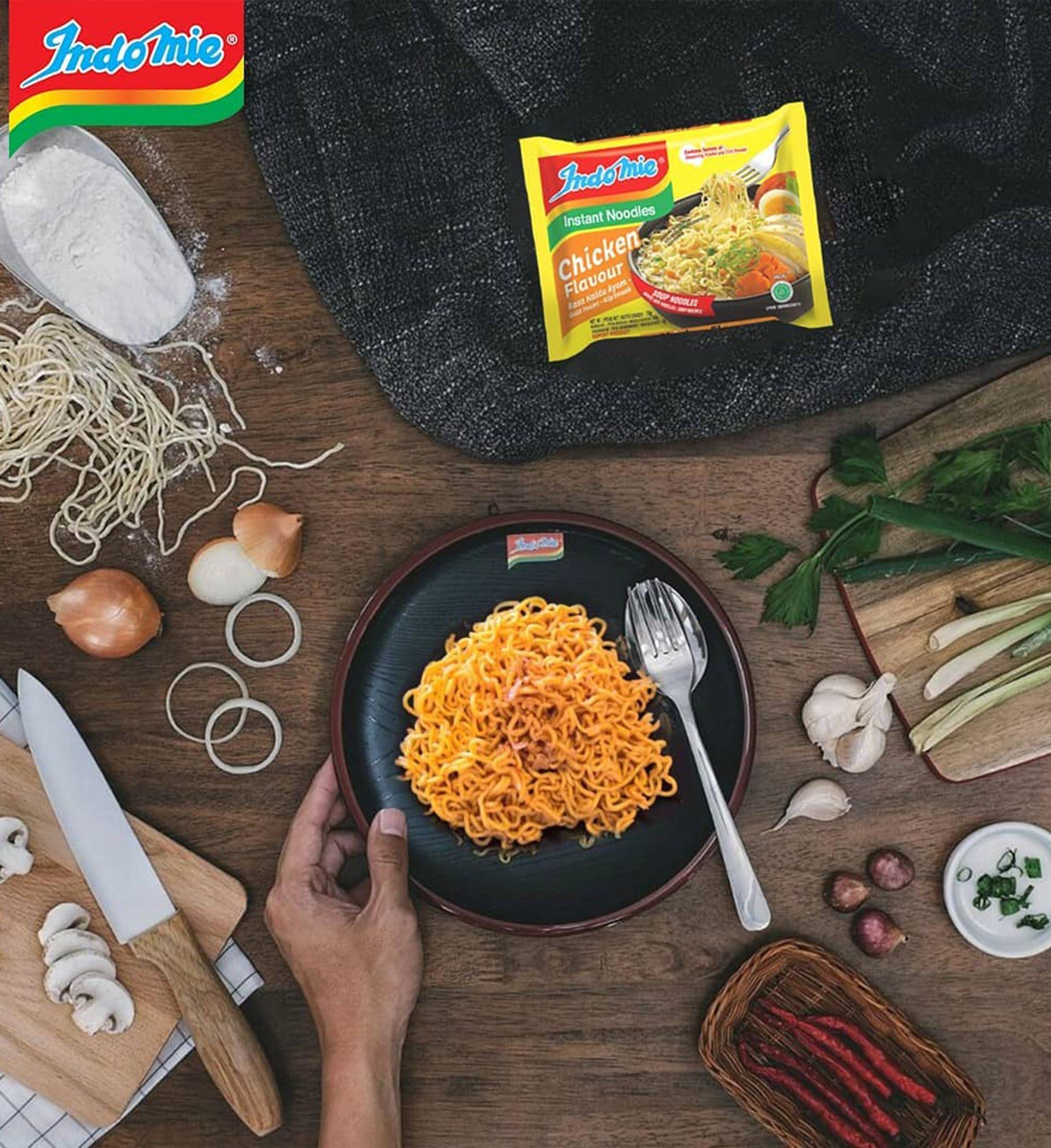 Indomie Indomie Instant Noodles Chicken flavour soup Noodles Bundle(Pack of 40)(70 grams Each, Non Vegetarian)